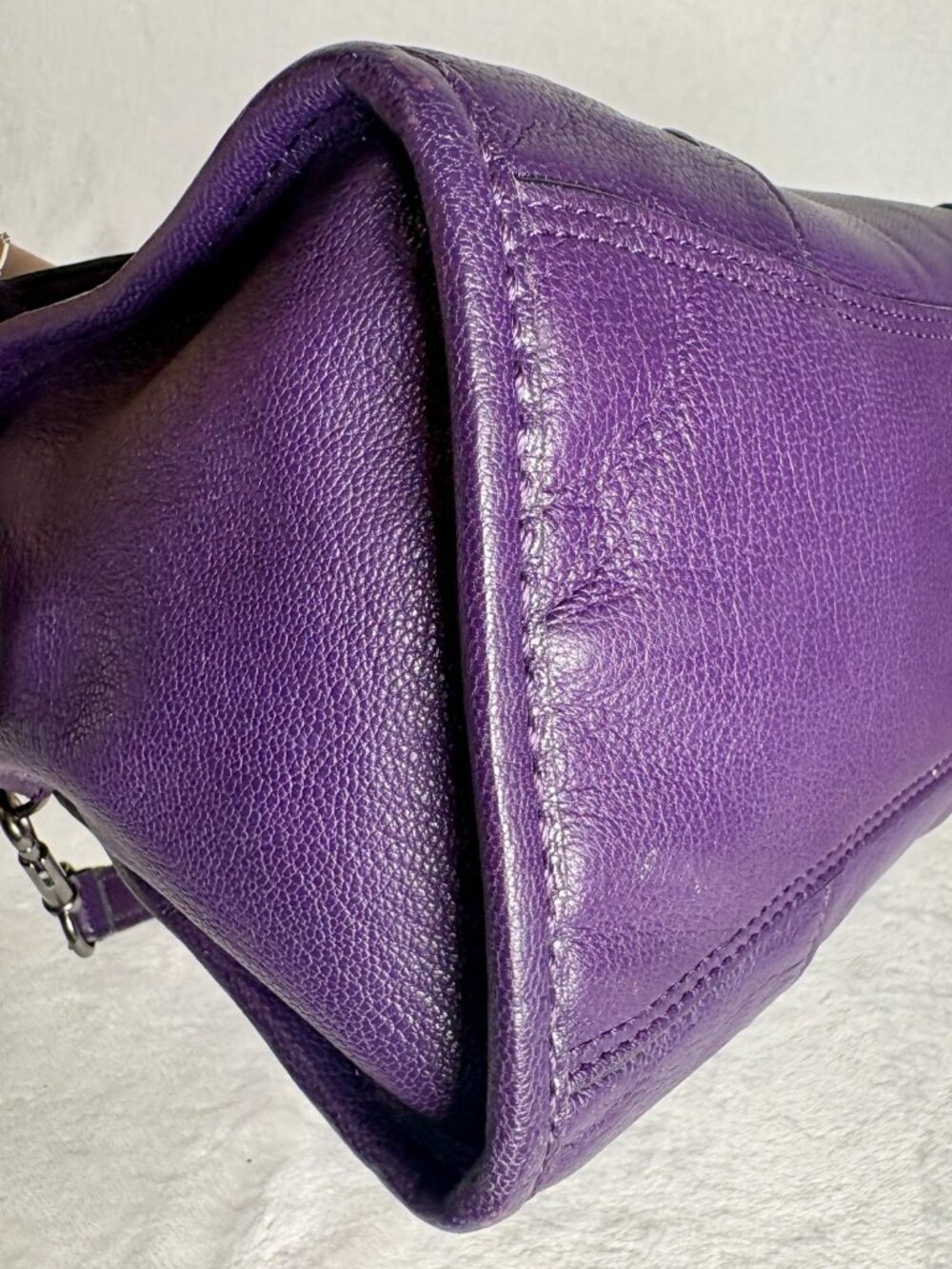 Coach Rhyder 24 Satchel in Deep Plum/Purple with Charm - Picture 10 of 15